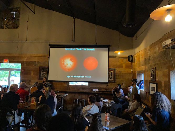 lecture in a bar of astronomy