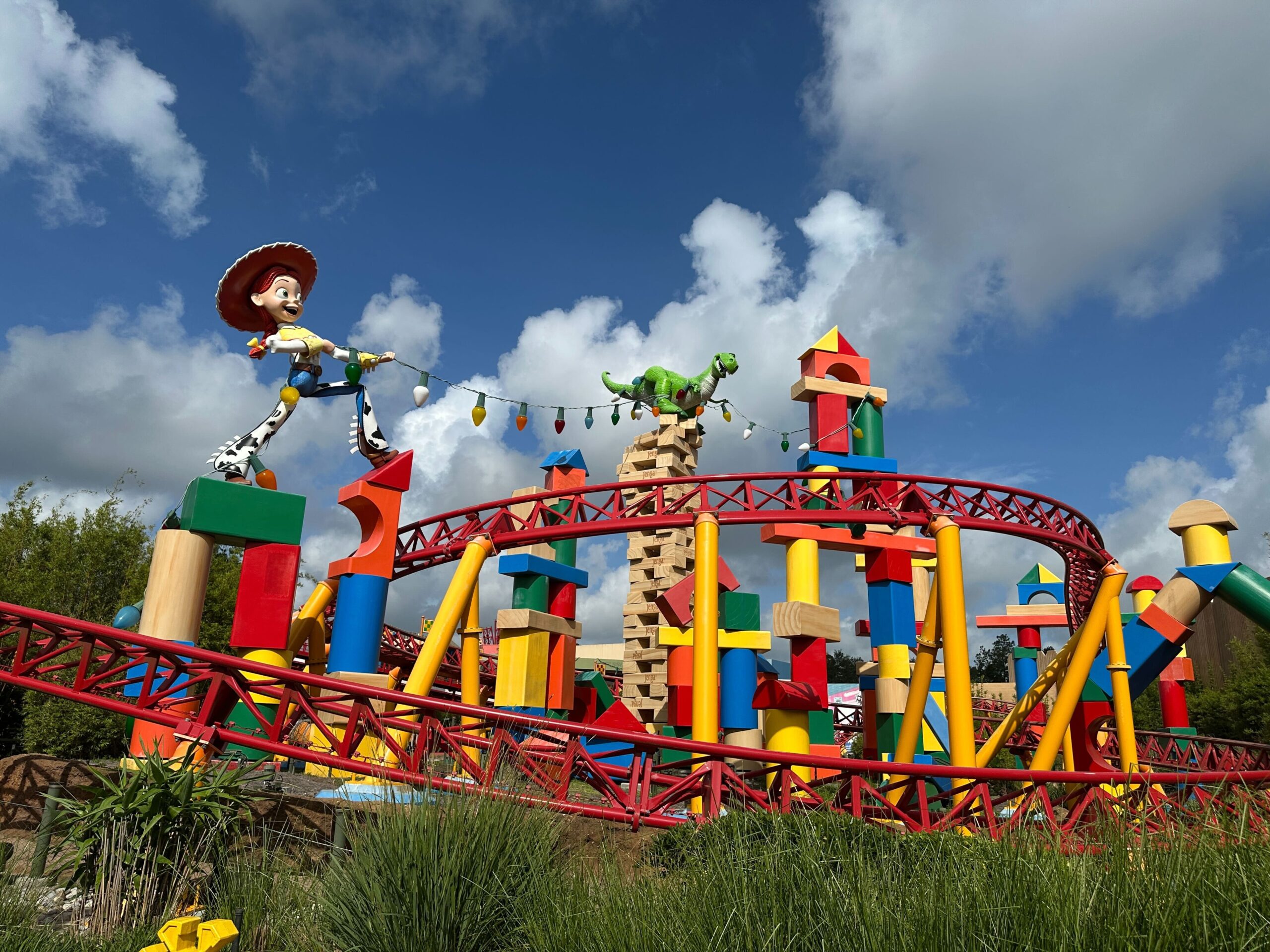 Parts of Slinky Dog Dash beginning to show signs of natural weathering and aging at Hollywood Studios