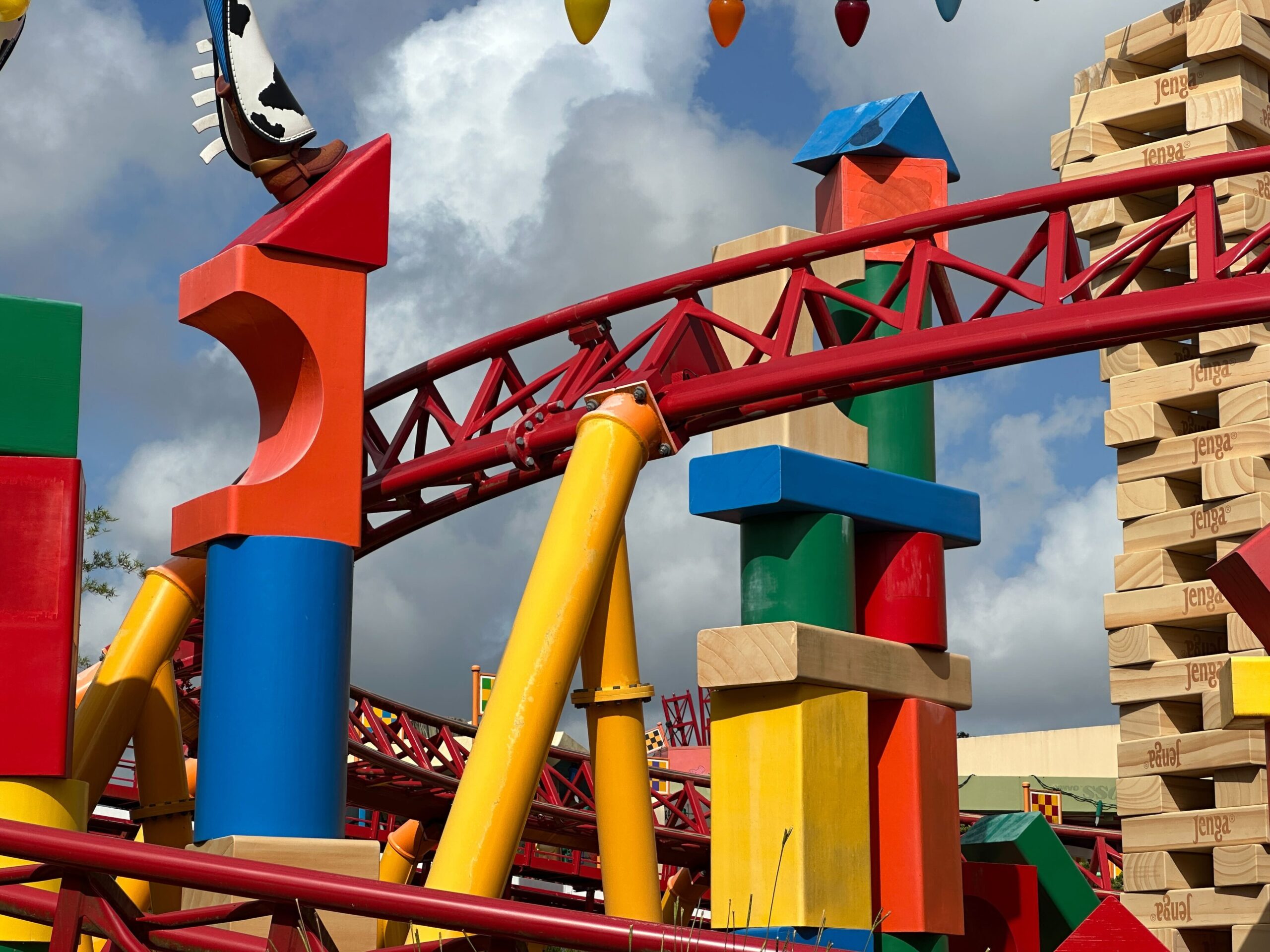 Parts of Slinky Dog Dash beginning to show signs of natural weathering and aging at Hollywood Studios