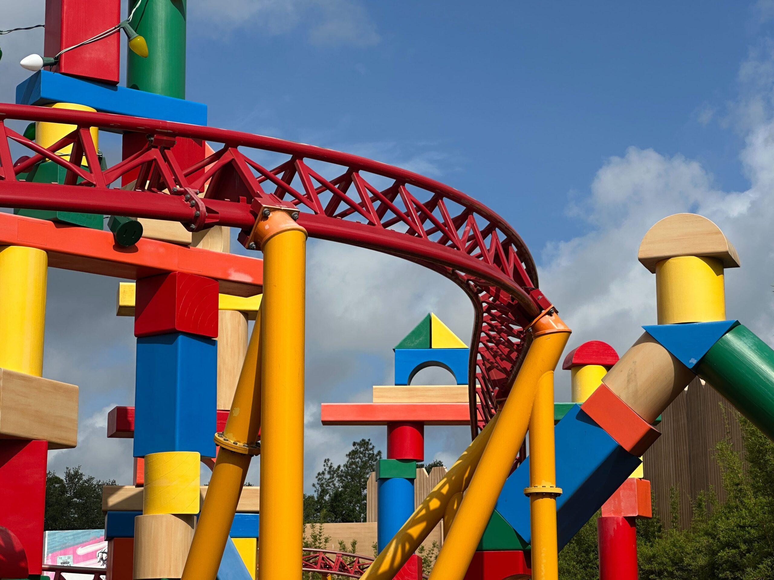 Parts of Slinky Dog Dash beginning to show signs of natural weathering and aging at Hollywood Studios