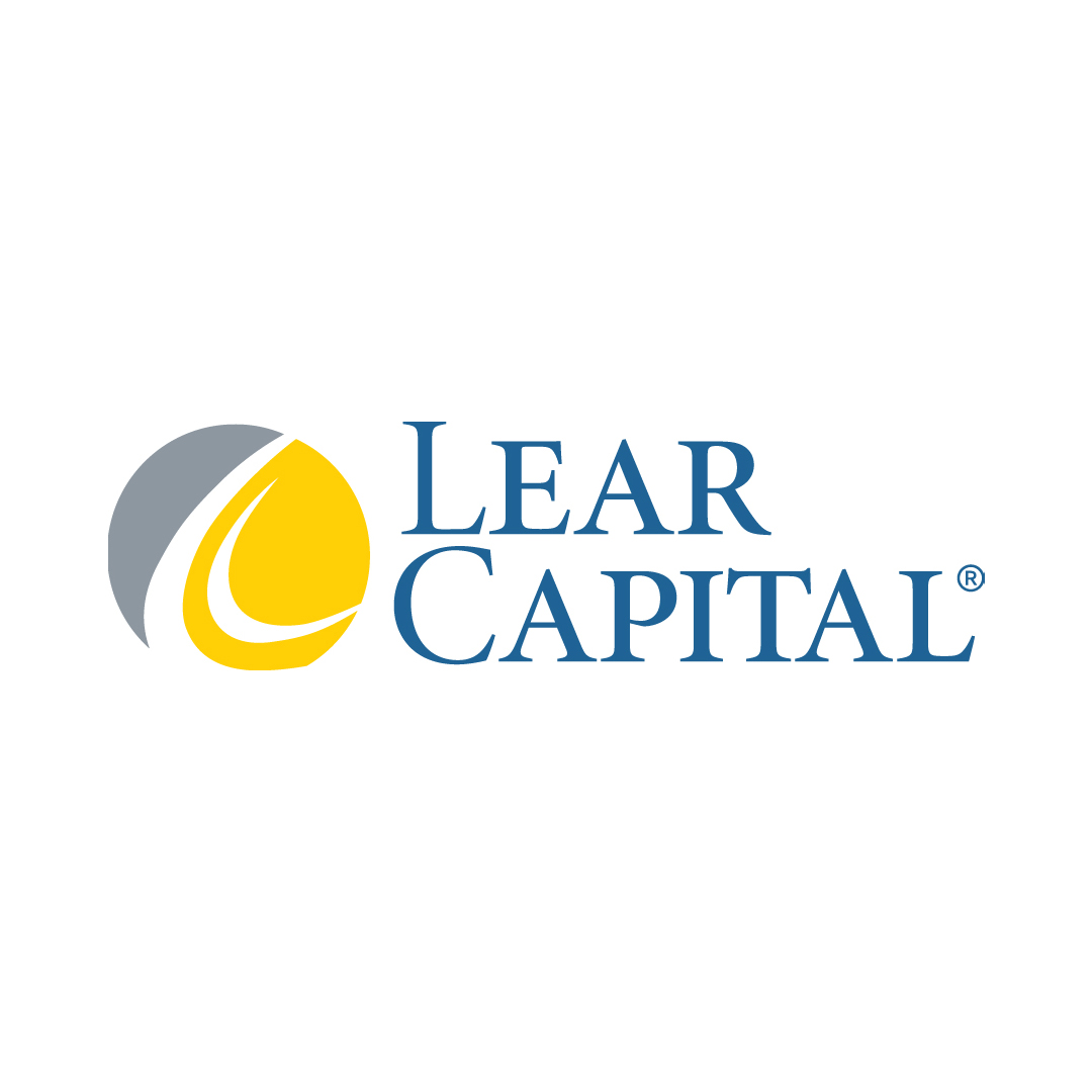 Lear Capital logo, featuring a gray and yellow circular design next to the blue text "LEAR CAPITAL".