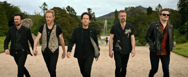 POWER BALLAD, from left: Keith McErlean, Peter McDonald, Paul Rudd, Rory Keenan, Paul Reid, 2026. © Lionsgate / Courtesy Everett Collection