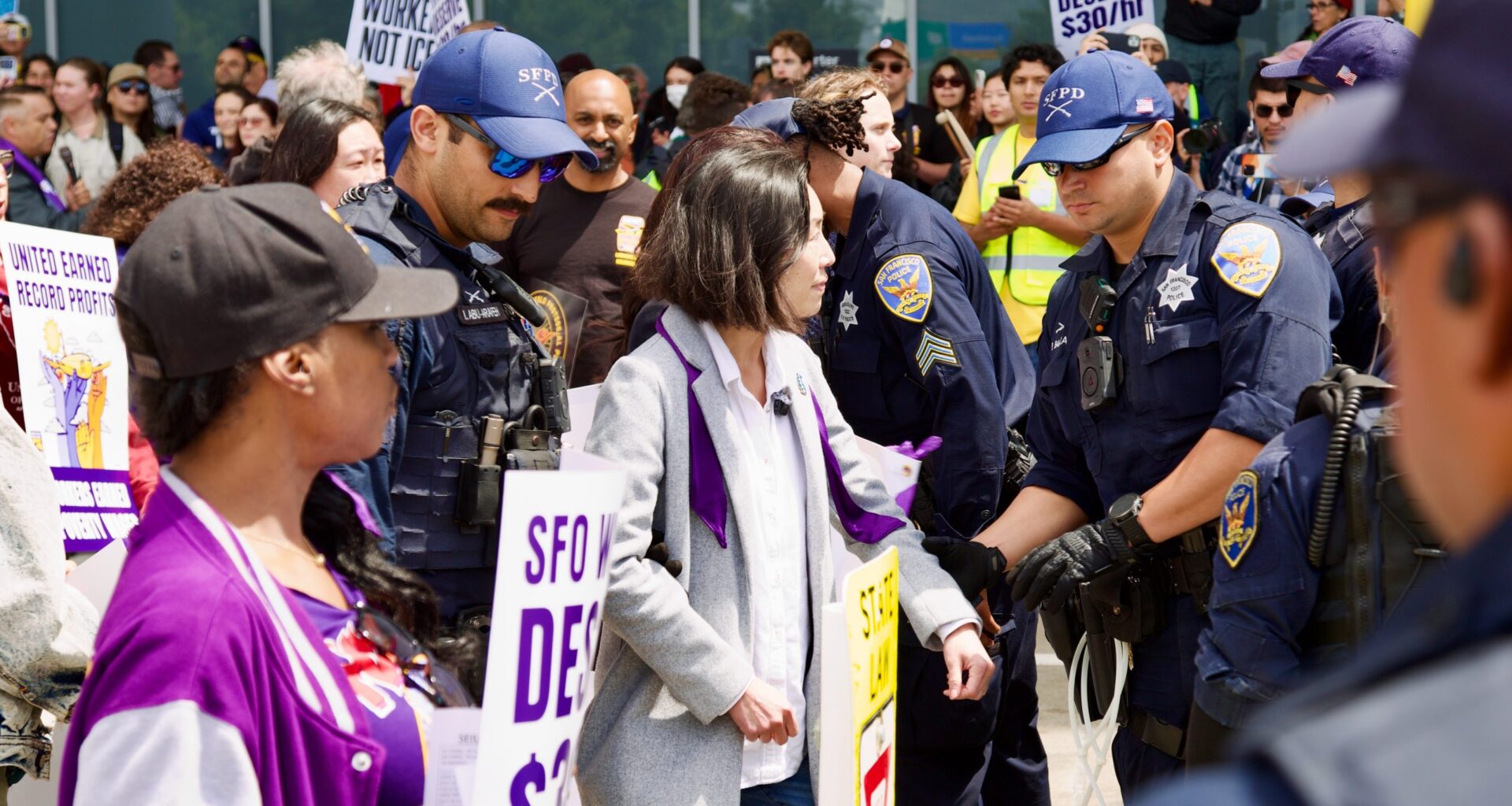 S.F. supervisors, past and present, arrested at SFO anti-ICE protest