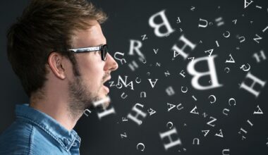 Man Speaking Language Letters