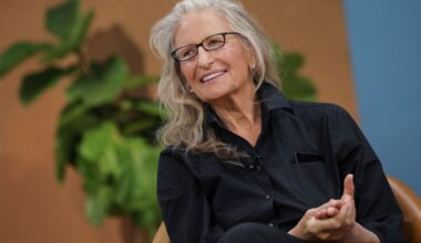 American photographer Annie Leibovitz discusses the new camera features on the new Google Pixel 4 smartphone during a Google launch event on October 15, 2019 in New York City.