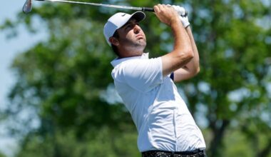 Scottie Scheffler was one of several stars who finished near the top of the pack in Round 3 of the PGA Championship at Aronimink Golf Club.