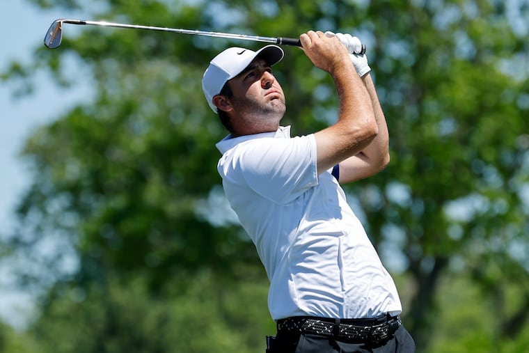 Scottie Scheffler was one of several stars who finished near the top of the pack in Round 3 of the PGA Championship at Aronimink Golf Club.