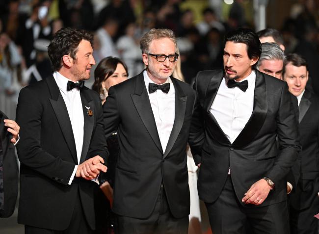 Adam Driver, James Gray and Miles Teller at the premiere for 