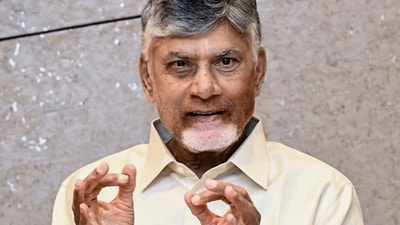 Andhra Pradesh CM N Chandrababu Naidu at the state secretariat in Amaravati. (PTI Photo)