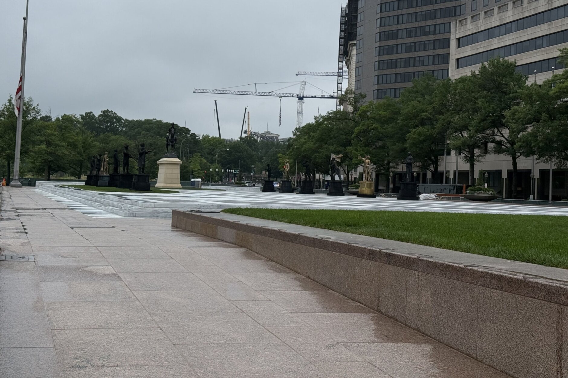 Statues on Freedom Plaza in D.C.