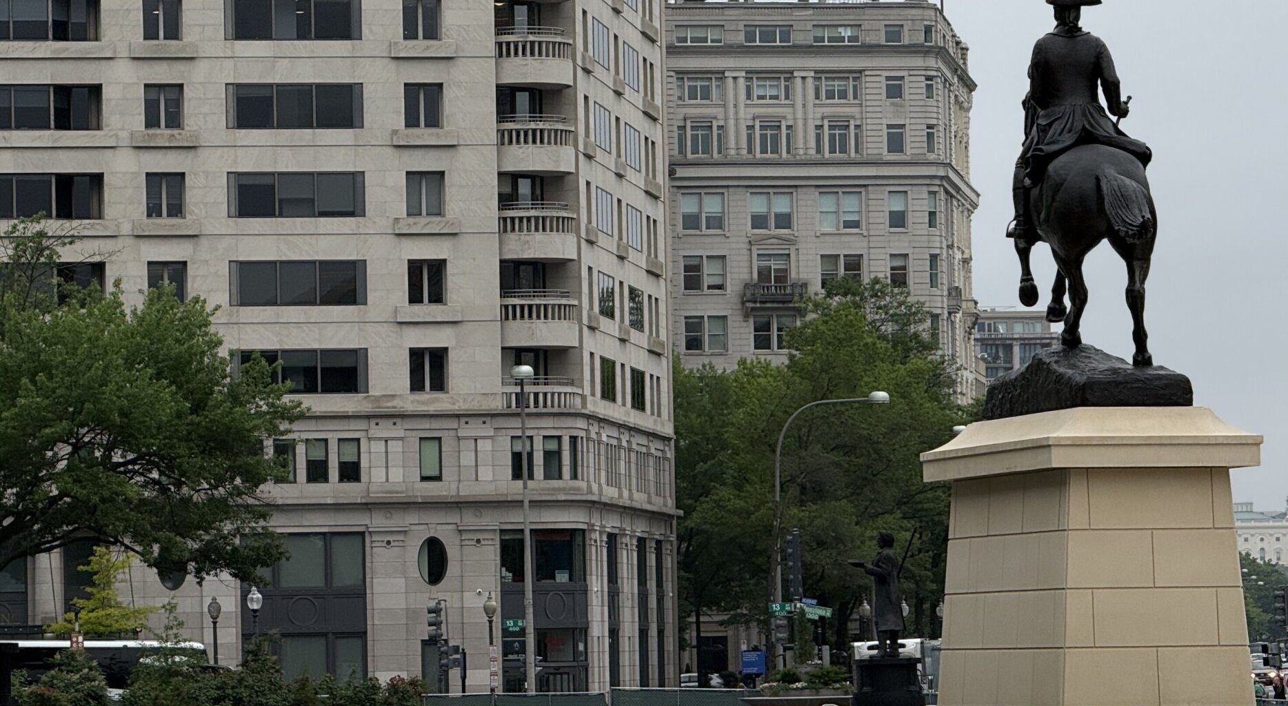 12 bronze statues pop up at closed Freedom Plaza
