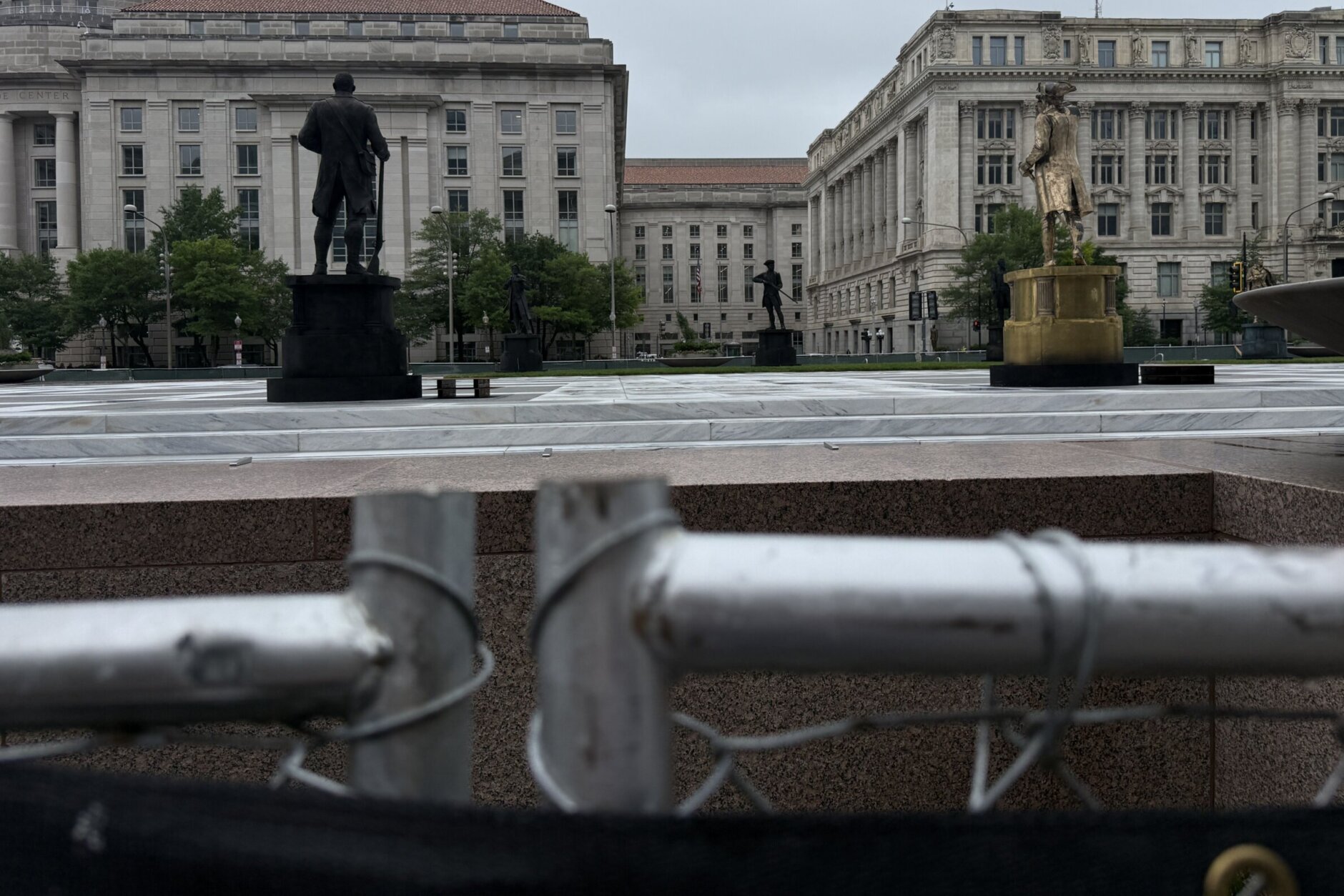 Statues on Freedom Plaza in D.C.
