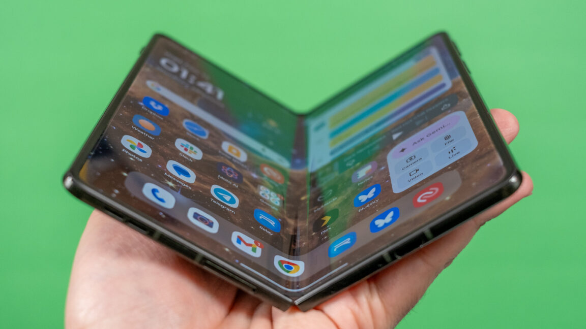 Razr Fold in hand open