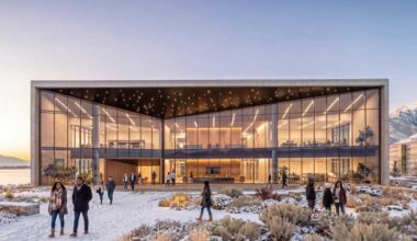 Rendering shows an initial vision of a building in the Stratos Project, a proposed data center campus project proposed in Utah.
