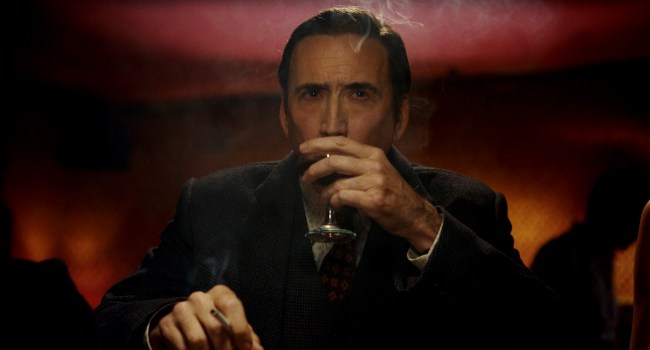 Nicolas Cage stars in 'Spider-Noir' as Ben Reilly, The Spider, shown here sipping a martini in full color