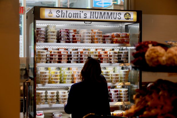 A variety of hummus offered at the new KC (Kosher Central) Market in Hallandale on Wednesday, October 16, 2024. The company's first store was in Hollywood and they opened a Boynton Beach site this past spring. (Mike Stocker/South Florida Sun Sentinel)