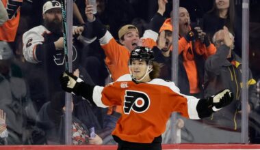 Flyers center Trevor Zegras has some fun in his new Hulu commercial.