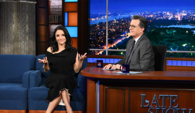 Julia Louis-Dreyfus and Stephen Colbert on 'The Late Show.'