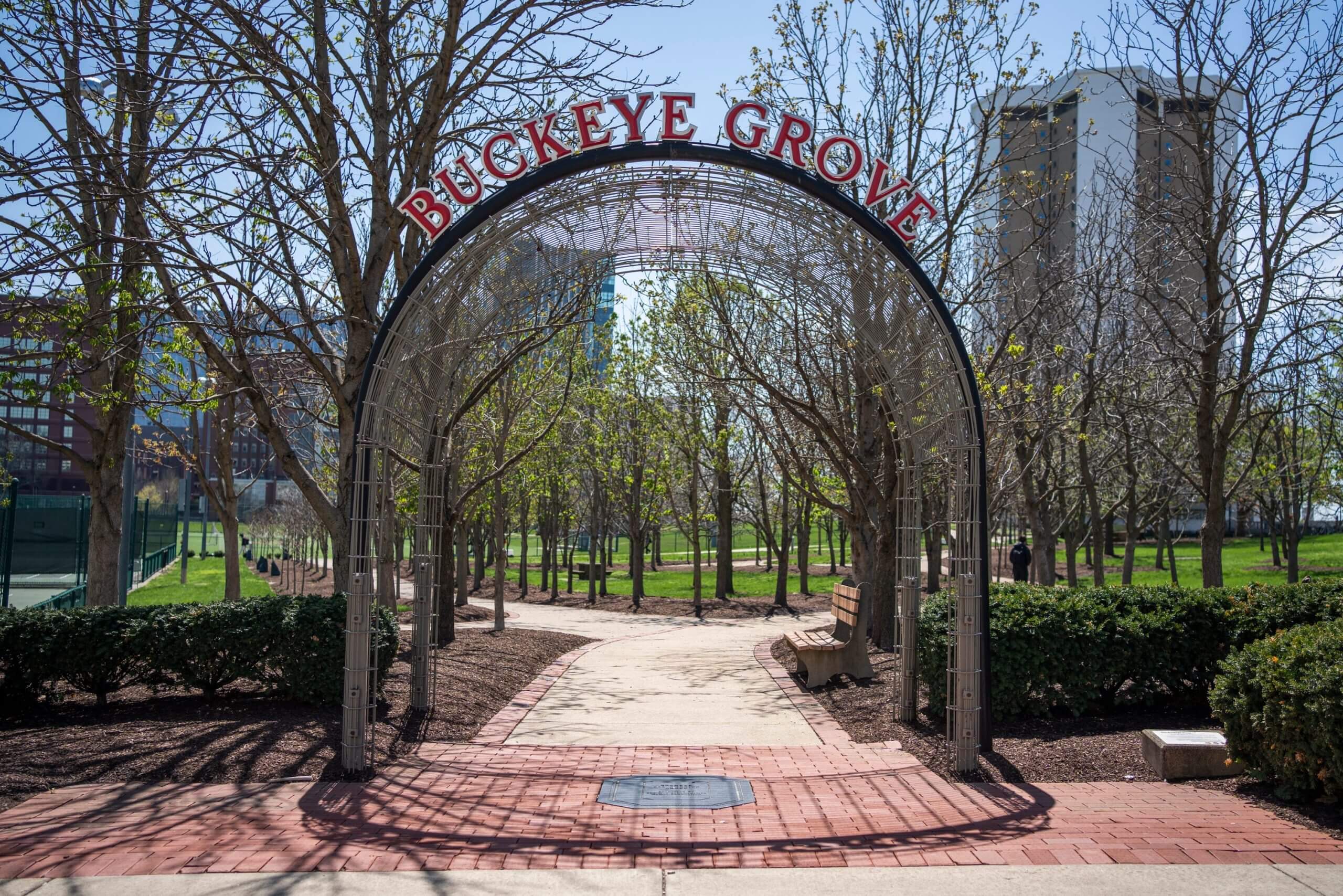 A view of the entrance to Buckeye Grove.