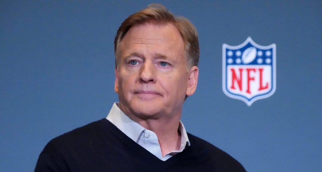 NFL Commissioner Roger Goodell speaks to the media
