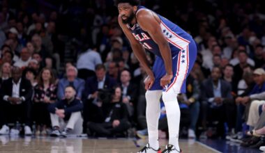 Joel Embiid to miss Game 2 of 76ers vs. Knicks series with ankle, hip injuries