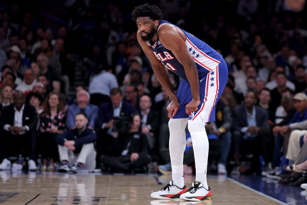 Joel Embiid to miss Game 2 of 76ers vs. Knicks series with ankle, hip injuries