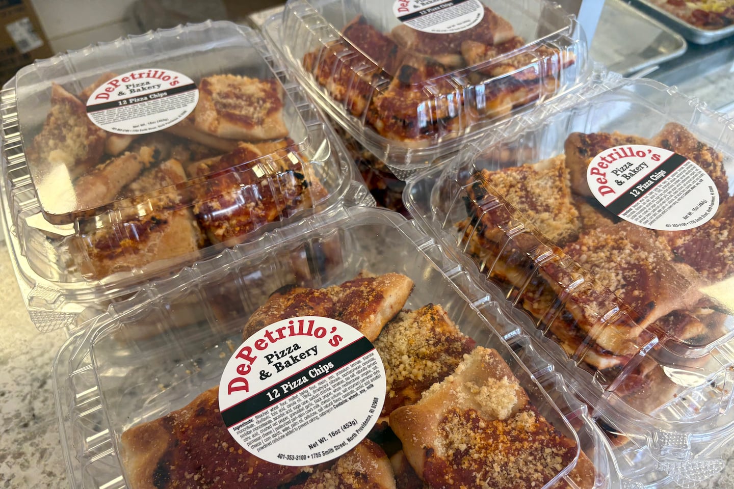 Pizza strips are a specialty of DePetrillo's Pizza & Bakery, which has locations across Rhode Island.
