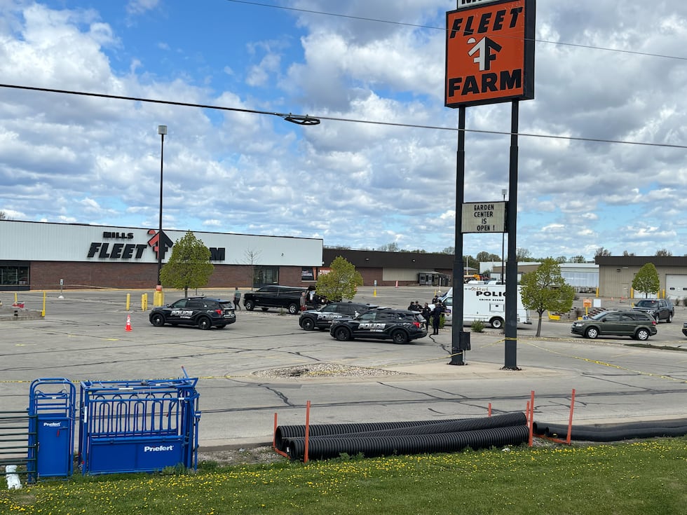 Police presence outside of Fleet Farm in Oshkosh