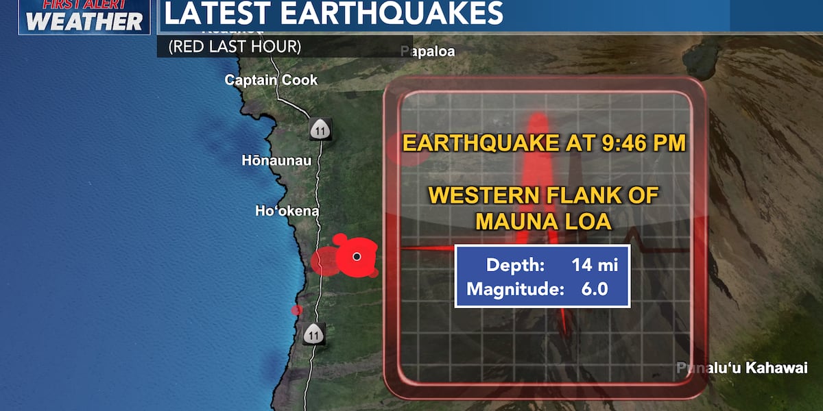 Magnitude 6.0 earthquake on Hawaii island shakes the state; no tsunami generated