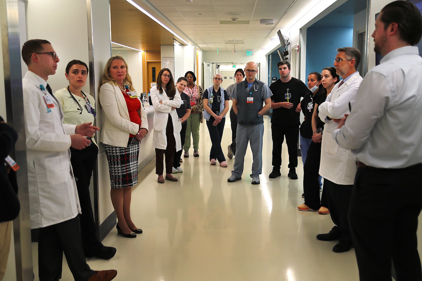 Doctors and nurses gathered May 5 in a weekly huddle on the fifth floor of Newton-Wellesley Hospital as they reviewed quality metrics, part of a raft of efforts that Mass General Brigham says has improved care and led to more lives saved in recent years.