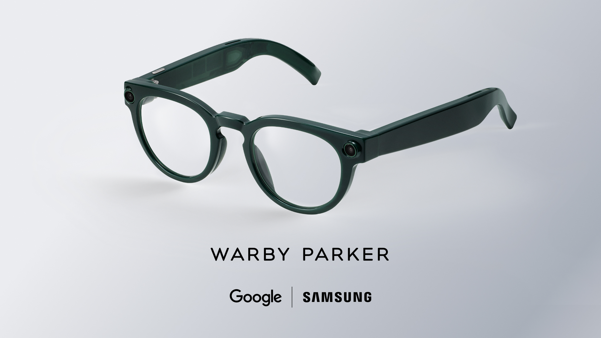 A pair of smart glasses by Warby Parker.