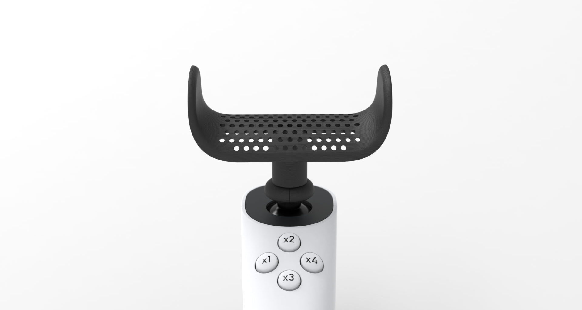 The new XBOX Adaptive Thumbstick Topper Goal Post shape attached to the XBOX Adaptive Joystick.