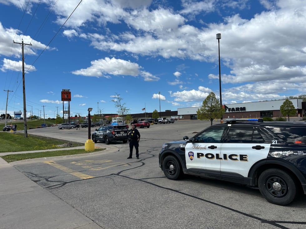 Police presence outside of Fleet Farm in Oshkosh