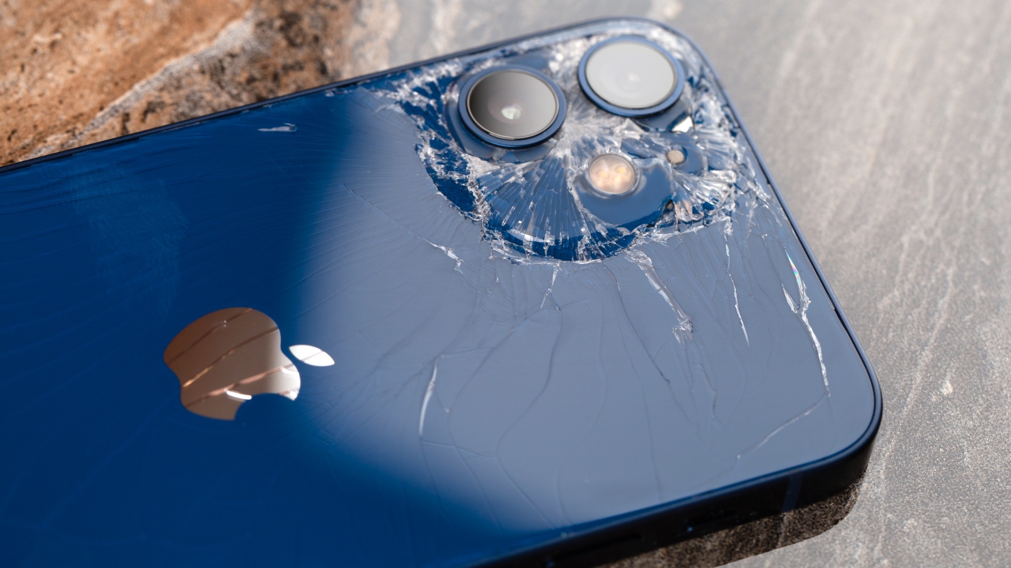 Cracked and broken iPhone