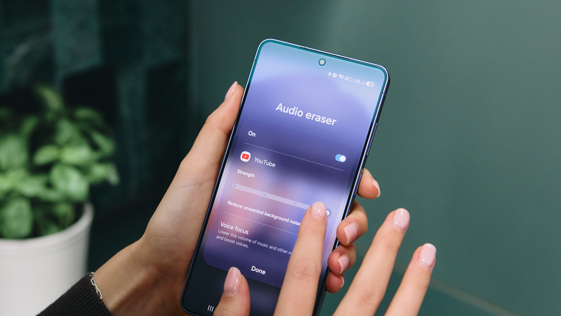 Samsung Galaxy S26 Ultra Audio Eraser in use