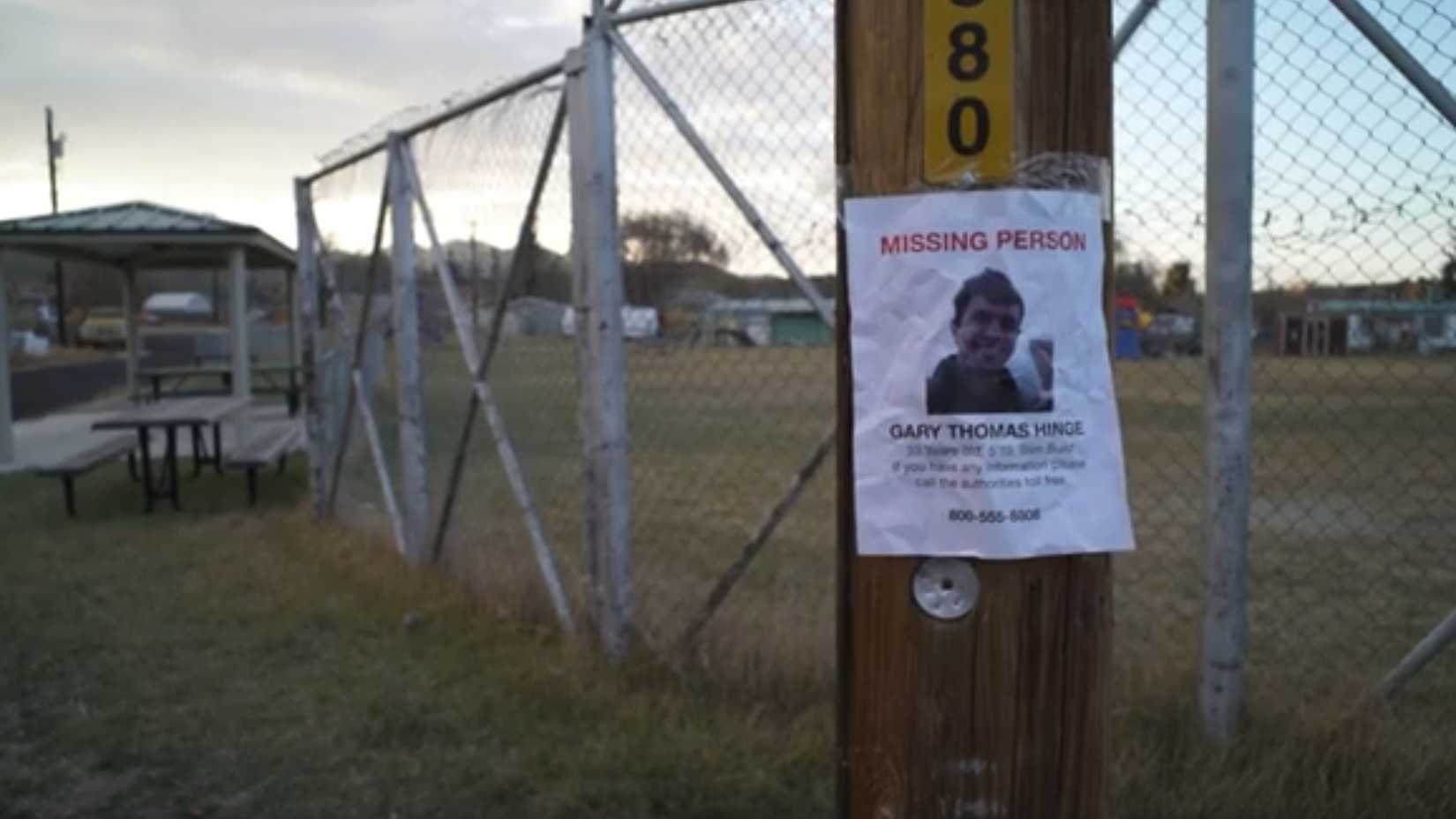 A missing persons poster of Gary Hinge in Horror in the High Desert