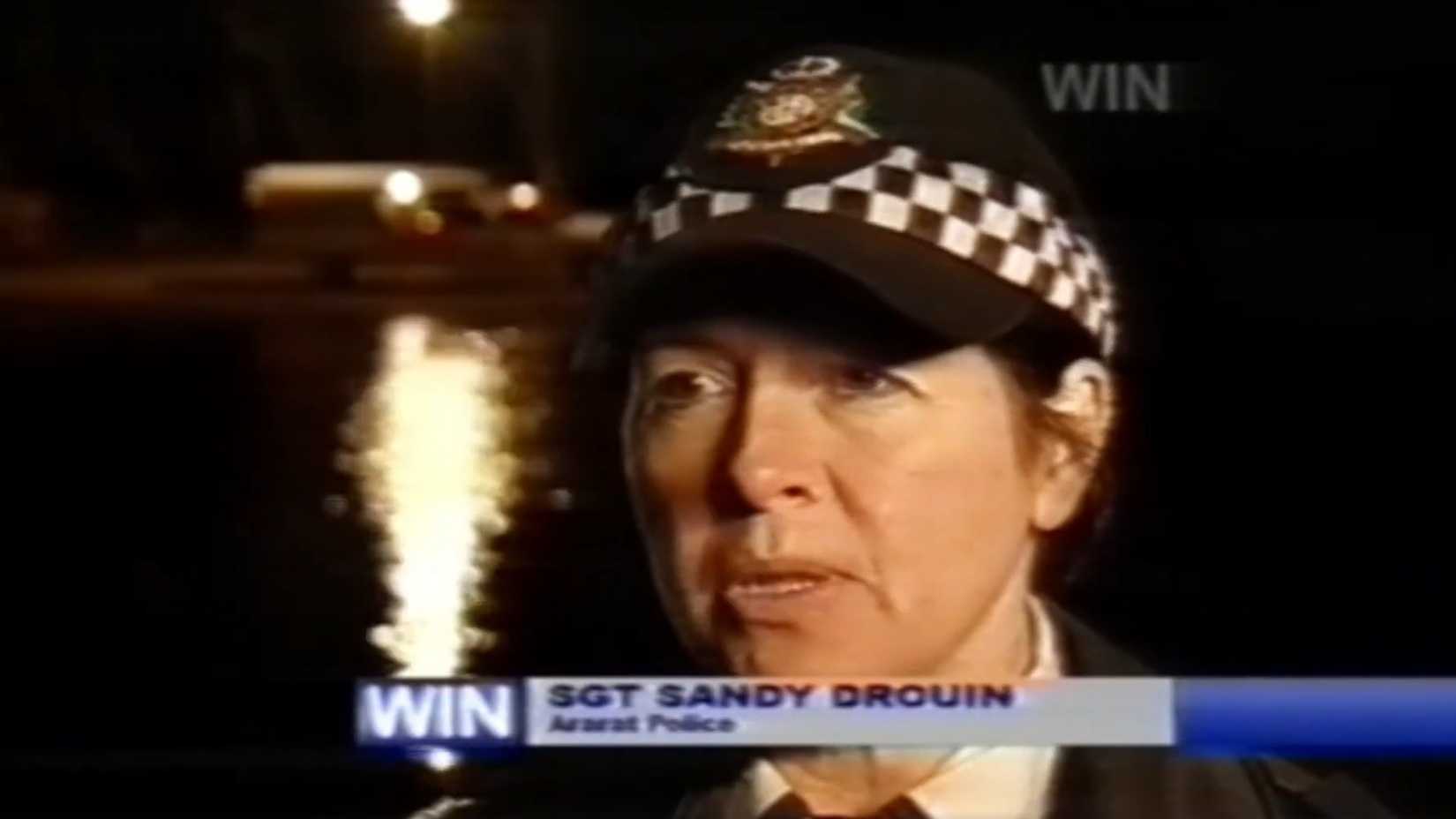 A police officer giving a statement in Lake Mungo