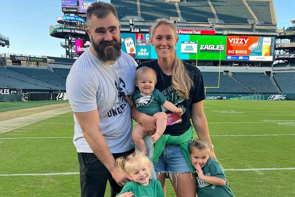 Jason Kelce and Kylie Kelce with their daughters Wyatt, Elliotte and BennettCredit: Kylie Kelce/Instagram