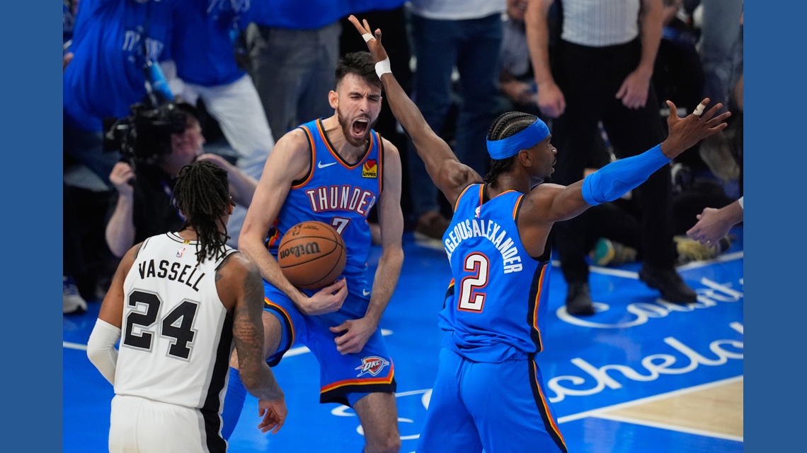 Shai Gilgeous-Alexander scores 30, Thunder top Spurs 122-113 in Game 2 of West finals