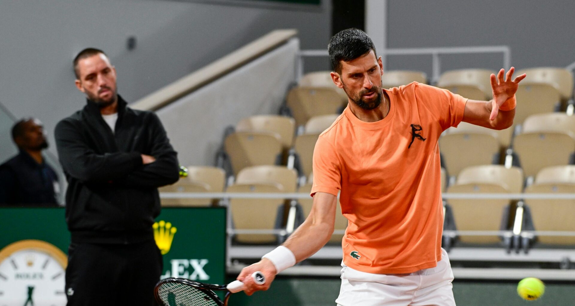 Novak Djokovic trains ahead of Roland-Garros 2026
