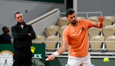 Novak Djokovic trains ahead of Roland-Garros 2026