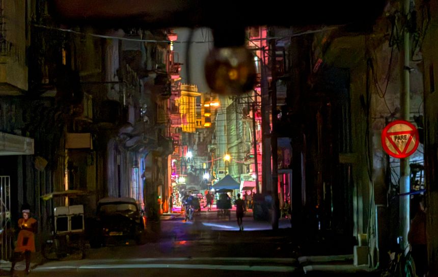 A street impacted by a power blackout is seen in Havana, Cuba, on April 27, 2026, during a severe energy crisis throughout the island nation, the result of a fuel blockade imposed by the United States on January 29.