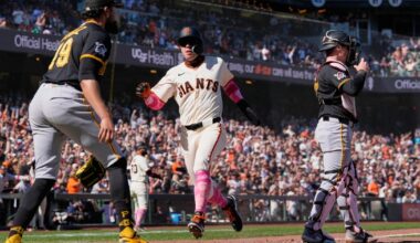 Jesús Rodríguez's RBI single helps the Giants rally to beat the Pirates 7-6 in 12 innings