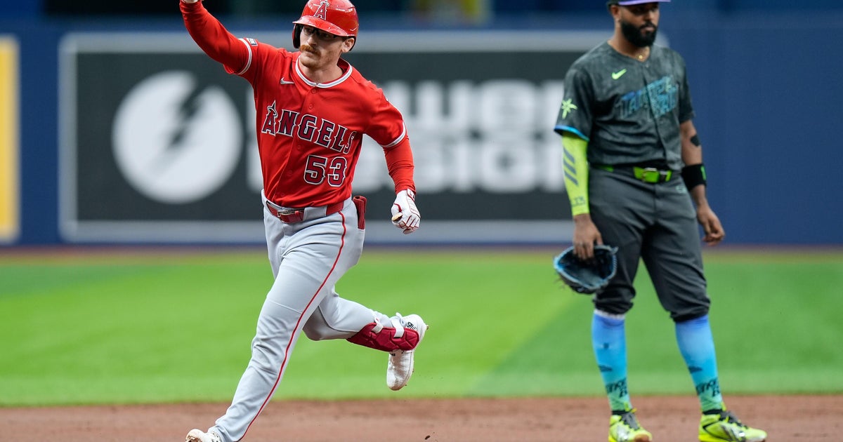 Wade Meckler hits his first grand slam to help the Angels rout the Rays 14-3