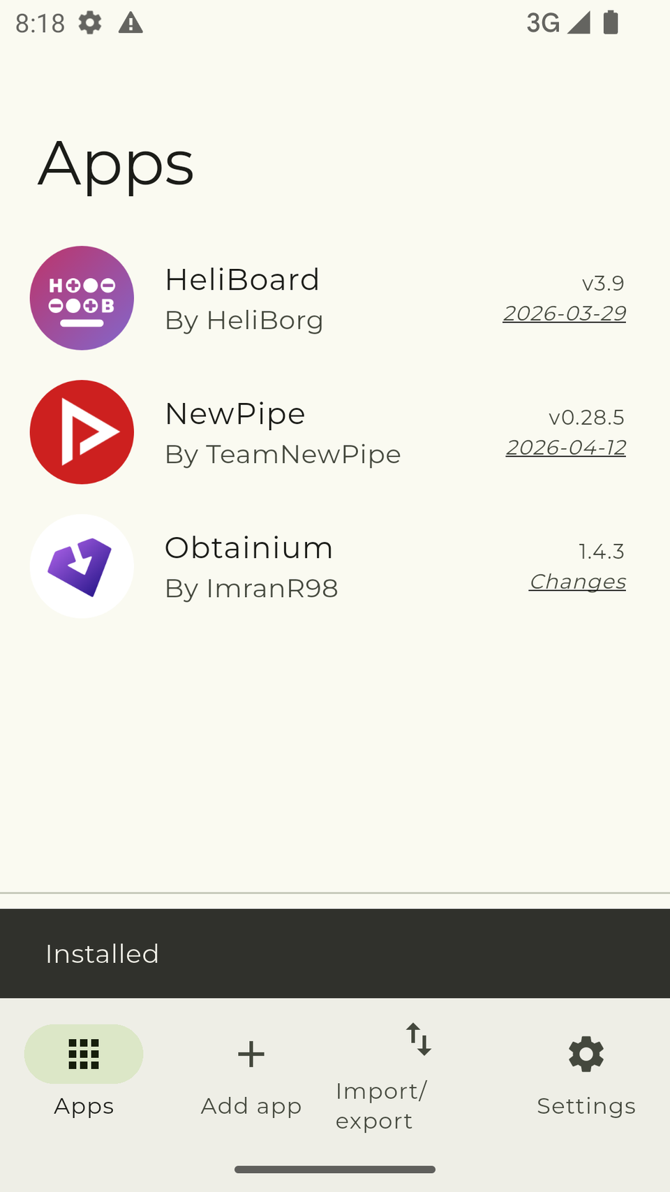 App silently updated in the background without user confirmation.