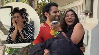 Archana Puran Singh cheers on, as son Aayushmaan Sethi's girlfriend has now moved in with the family, he carries her in his arms