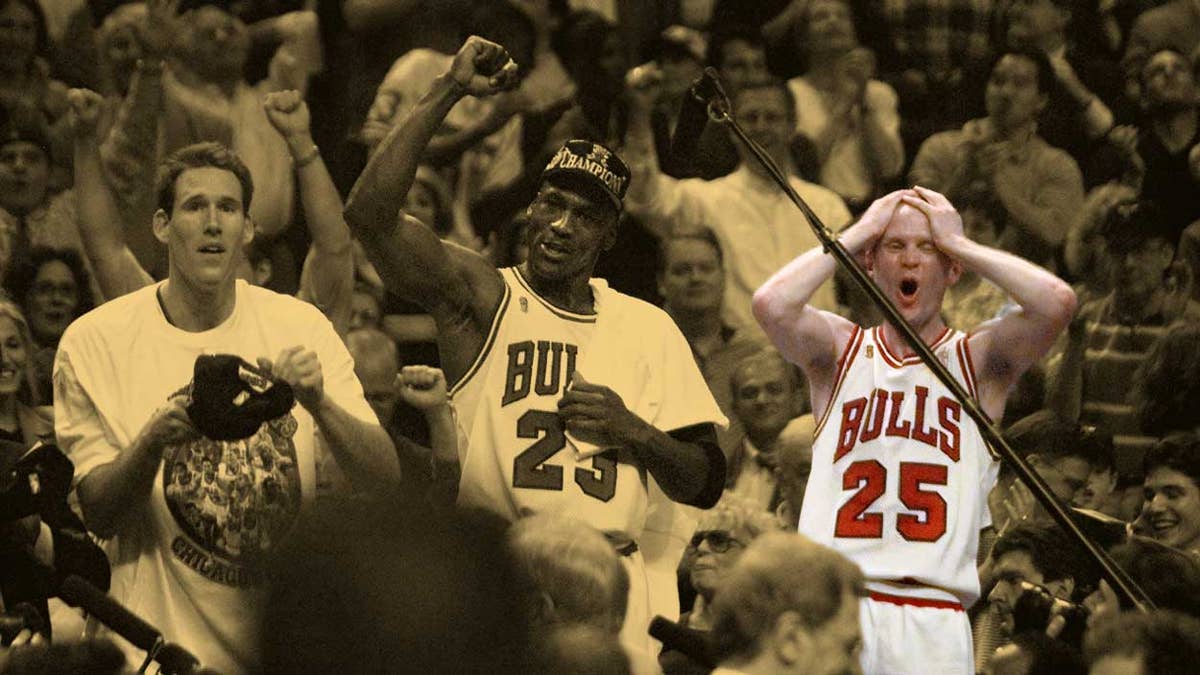 Steve Kerr hilariously reflected on his iconic 1997 NBA Finals shot: "What was I thinking with that haircut?"