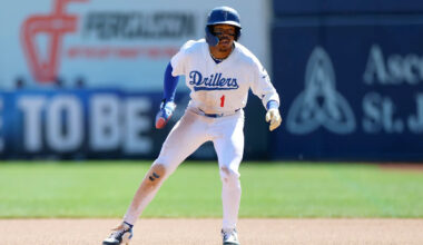 Dodgers prospect Kendall George may have sustained serious knee injury while avoiding team's bat dog