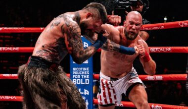 Video: Alex Terrible suffers multiple knockdowns before being stopped by Cameron Delano in Blood4Blood main event