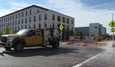 Part of SB Division Avenue flooded due to water main break